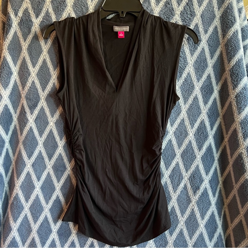 Vince Camuto Black V-Neck Blouse